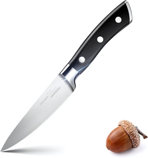Paring Knife, 4 inch Small Kitchen Knife Ultra Sharp German Stainless Steel Fruit and Vegetable Cutting Chopping Knives - Full Tang Ergonomic Hand...