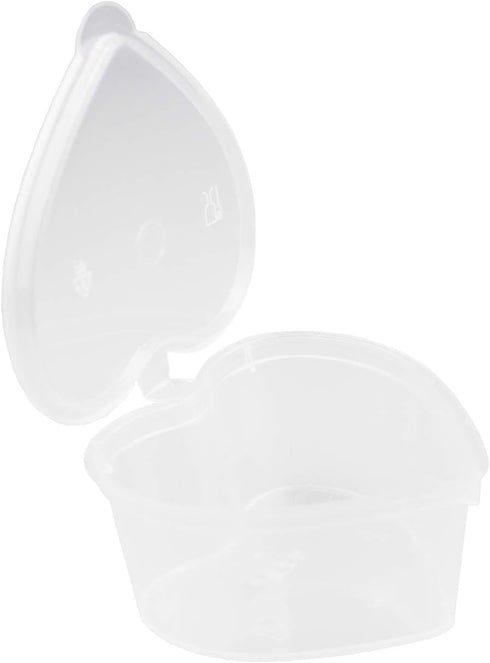24 Pieces 2.4 oz Heart Shaped Slime Storage Containers Transparent Small Plastic Box with Hinged Lids...