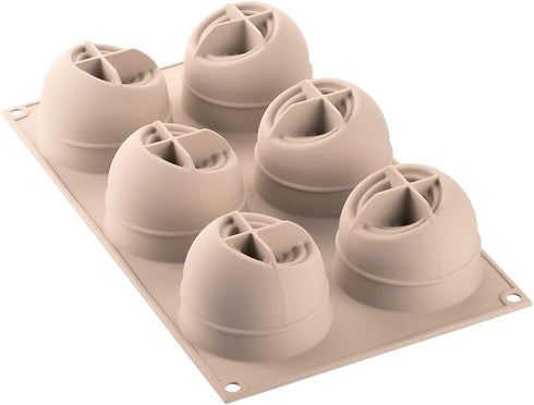 Silikomart | Silicone Mould for COCCOLA Monoportions, Non-Stick, 6 Monoportions, Pack of 1 Cake Mould, 3D Design, Ø 75 h 35 mm, Volume 780 ml, Mad...