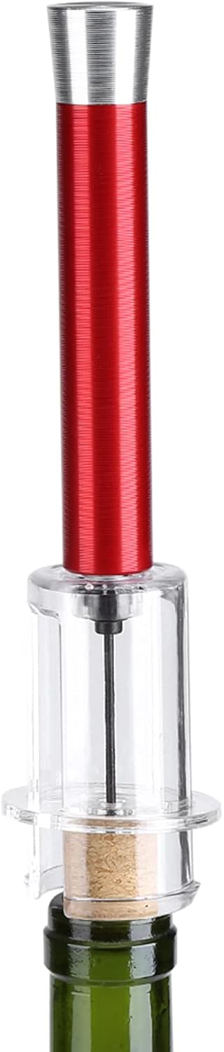 Easy Air Pump, Pressure Red Wine Bottle Opener Cork Openers Remover Corkscrew Tools Black Pneumatic Corkscrew,Cork Popper,Air Screw (Red)...