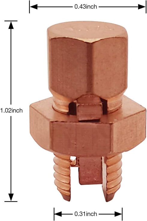 10PCS Split Bolt Connectors Copper Grounding Wire Clamps with 10pcs Heat Shrink Tube for Completing Ground Bonding (Wire 4AWG - 10AWG)...