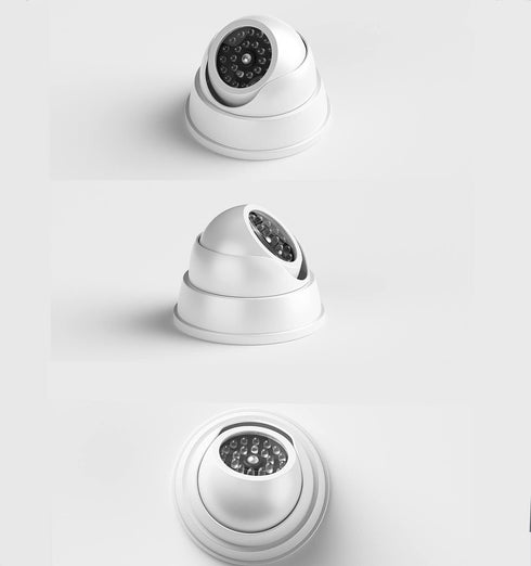 JZK 2 Dummy Fake Surveillance Security CCTV Dome Camera with LED Blinking Real Imitation for Home Security, White...