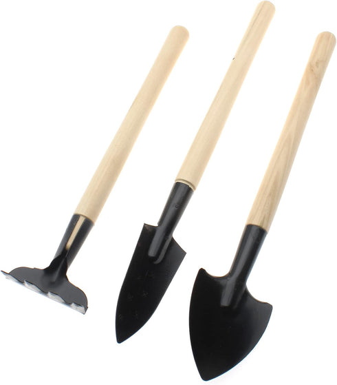 6 Pcs Mini Garden Tool Set Plant Potted Flower Gadget Wooden Handles for Transplanting Seedling Cultivating Weeding Flowers Vegetable Seedlings [F...