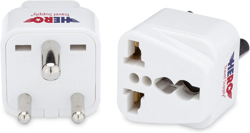 Hero Premium US to India Power Adapter Plug (Type D, Pack of 3, Grounded)...