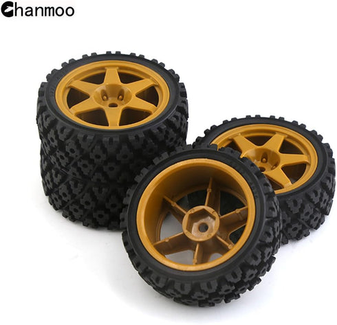 1/10 RC On Road Tires Rubber Rally Tyres and Wheels Rims 12mm Hex for 1/10 Scale RC Racing Drift Car HPI KYOSHO Tamiya XV01 XV02 TA06 TT01 TT02 PT...