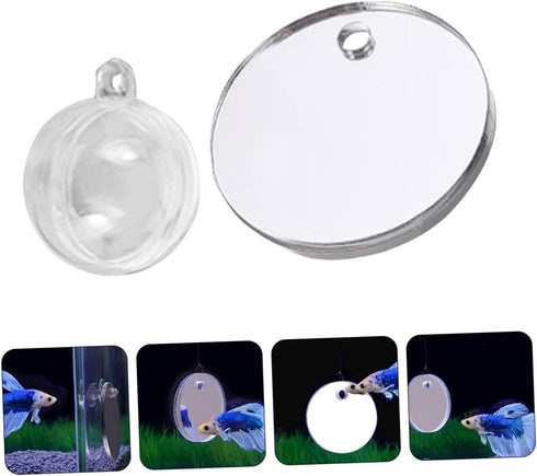 Fish Tank Accessories Beta Fish Tank 1 Set Betta Training Mirror Double Sided Mirror Acrylic Float 6cm Transparent Beta Fish Bowl Fish Tank Decor...