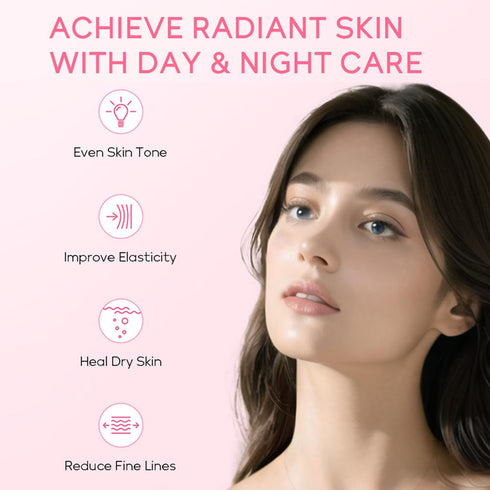 Sakura Skincare Gift Set, Skin Daily Care Travel Kit with Cleanser, Toner, Serum, Eye Cream, Face Cream for Women Girls (5pcs)...