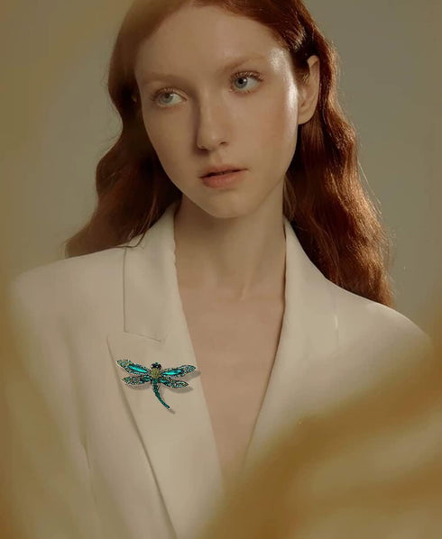 Cute Dragonfly Lapel Brooch Pin for Women Girls Cubic Zirconia Australia Rhinestone Pins Clip Sweater Scarves Jackets Dress Badge Backpacks Brooch...