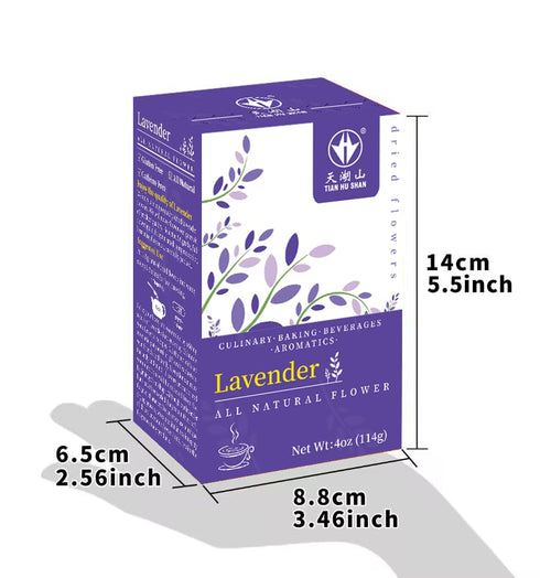 TIAN HU SHAN Dried Lavender Flower Buds, Culinary Food Grade for Baking, Fresh Fragrance, 4 Ounce, Caffeine Free Suger Free Vegan Herbal Tea, Pack...