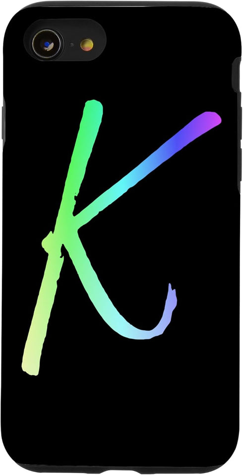 iPhone SE (2020) / 7 / 8 Initial K Phone Case Colorful Rainbow Bright Colors Letter K Case......