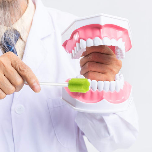 Wellgler's Disposable Care Oral Swabs, Sterile Sponge Mouth Swabs (100pcs, Green)...