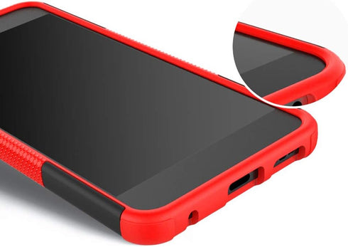 Phone Case for Samsung Galaxy J7 Star J 7 Crown 7J Refine 2018 J7V V 2nd Gen with Tempered Glass Screen Protector Cover Stand Hard Rugged Cell Acc...