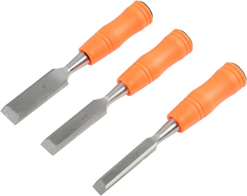 Buck Brothers 120203K 3-Piece Wood Chisel Set With Acetate Handles | 1/2 Inch, 3/4 Inch, 1 Inch Chisels Included | Carve, Cut, and Shape Wood, Ins...