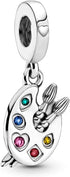 Artist's Palette Dangle Charms 925 Sterling Silver Draw Your Adventure Pendant for Bracelets...
