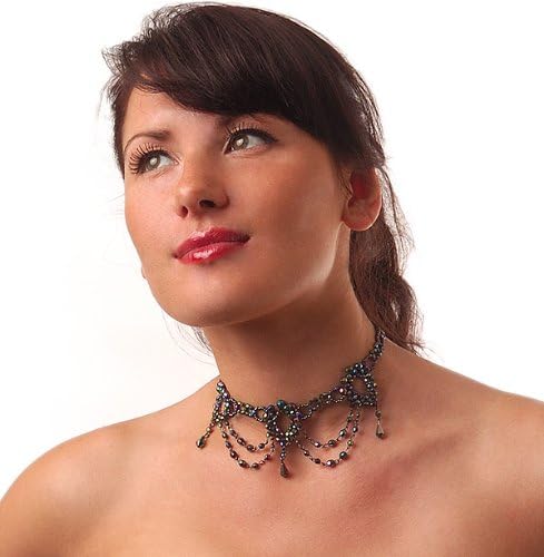 Peacock Victorian Beaded Choker...