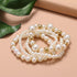 4/5Pcs Faux Pearl Love Heart Stretch Bracelet Set Bohemian Handmade Stackable Beaded Bracelet Multilayered Round Pearl Crystal Beaded Strand Brace...