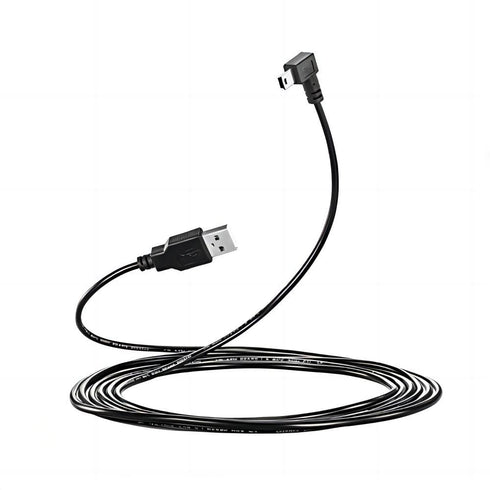 3M USB A to Mini B USB Cable 90 Degree Data Sync Charge Cord with 5 pcs Wiring Clips for Nextbase Dash Cam Car GPS Navigator DVR Digital Camera (R...