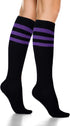 KONY Women's Cotton Knee High Socks - Casual Solid & Striped Colors Fashion Socks 3 Pairs (Women’s Shoe Size 5-9)...