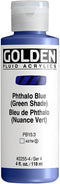 Golden Fluid Acrylics - Phthalo Blue (Green Shade) - 4 oz Bottle...