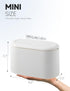 Mini Trash Can with Lid Removable Small Garbage Can, Tiny Plastic Trash Bin, Pop Up Countertop Wastebasket, Counter Garbage Lint Bin for Bathroom,...