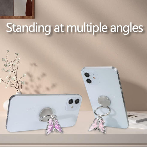LSL Cute Butterfly Cell Phone Ring Holder 360°Rotation Metal Finger Stand Kickstand Universal Compatible with iPhone Samsung Galaxy LG Google Pixe...