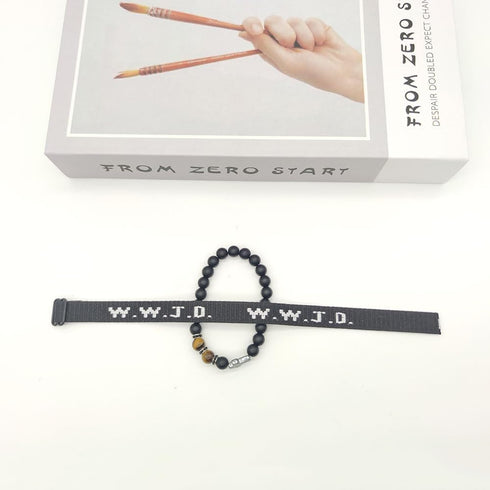 WWJD Braided Rope Bracelet Set for Women Men Colorful What Would Jesus Do Crystal Beaded Bracelet Natural Stone Cross Stretch Bracelet Protection ...
