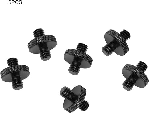 4PCS 1/4" Male to 1/4" Male Threaded Tripod Screw Adapter, Aluminum Alloy Standard Camera Cage Mounting Thread Converter, Double Head Stud for Mon...