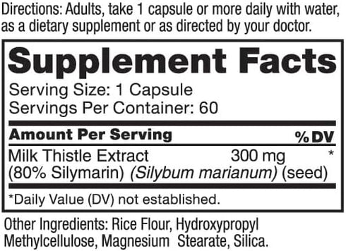 Roex Vitamins | Livalon | Milk Thistle Extract | 80% Silymarin | Natural Liver Detox | Vegetable Capsules | 60 Count...