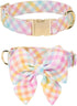 Adjustable Pet Bow Tie and Dog Collar for Lady Small Medium Large Dogs, Puppy Collar with Bowtie, Cute Lady Bow and Dog Collars - Comfort Soft Cot...
