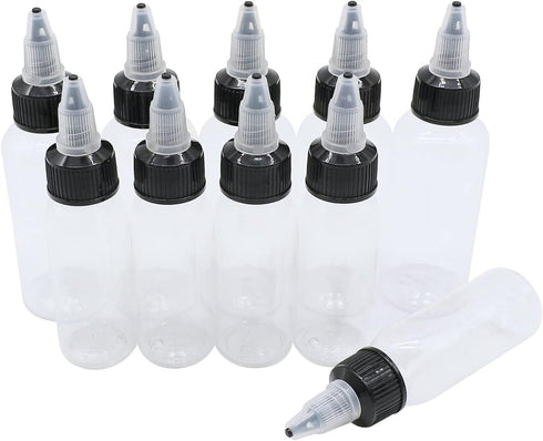 PET Plastic Extruded Liquid Bottle,squeeze bottle,dropper,dispensing bottle,10 Pcs 1 oz Bottles,wash Bottle,drip Bottle,Tattoo Ink,Watercolor Pigm...