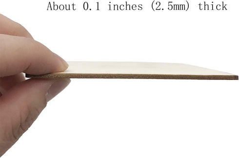 20 Pcs Unfinished Wood Pieces,4 x 4 Inch Blank Natural Slices Wood Square for DIY Crafts Painting, Scrabble Tiles, Coasters, Decoration...