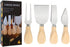 Charcuterie Accessories, 4 PCS Cheese Knives Set with Wood Handle, Stainless Steel Cheese Slicer/Cheese Cutter (Cheese Knife, Shaver, Fork and Spr...