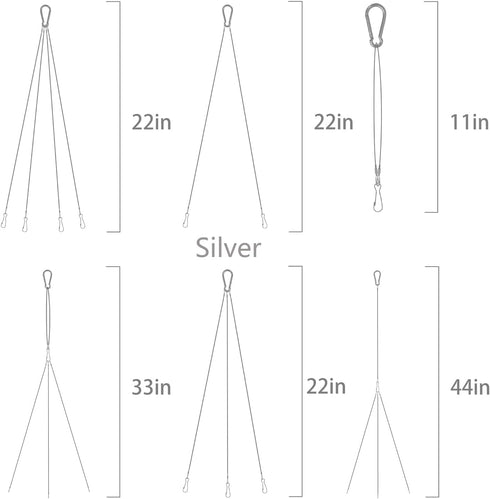 Chain for Hanging Plants, Hanging Basket Chains Replacement 4 Point 22" Heavy Duty Stainless Steel Wire to Hang Wooden Orchid Planter/Flower Pot/B...