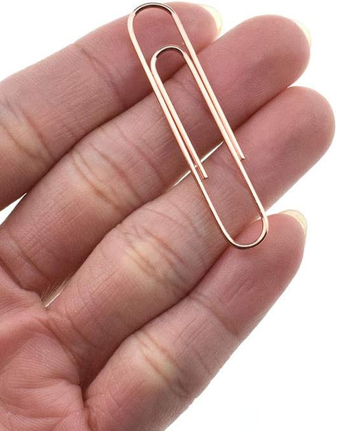 HAHIYO Paper Clips Large Sturdy 2 inches Length 70 Pack Paperclips Heavy Duty Tight Grip Rust Proof Reusable Metal Bright Rose Gold for Home Offic...