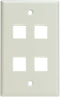 Keystone Wall Plate 4 Port, White (Cat5e, Cat6, Coax (Video), Aux (Cat6 for Data, IP Phone, POTS or Other), Single Gang, CableWholesale...