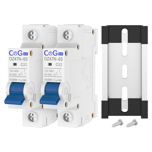 AC Miniature Circuit Breaker, CGELE 32 Amp 1 Pole 120/240V Solar AC Disconnect Switch Thermal Magnetic Trip Din Rail Mount...