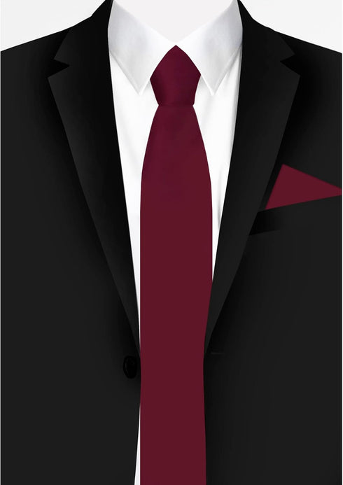 Jacob Alexander Men's Slim Width 2.75" Solid Color Tie...