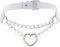 Women Heart Leather Choker Collar Necklace Goth Punk Rock Leather Pendant Necklaces...