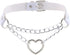 Women Heart Leather Choker Collar Necklace Goth Punk Rock Leather Pendant Necklaces...
