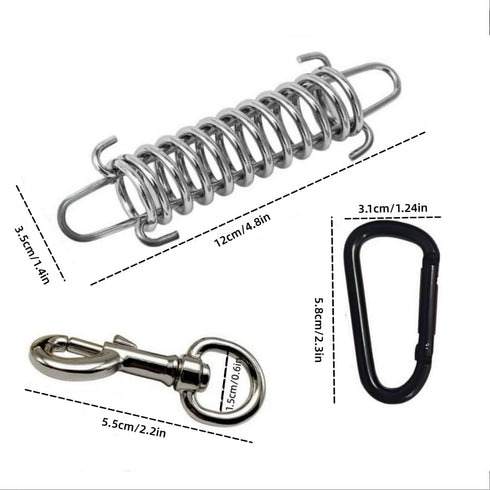 Dog Leash Metal Shock Absorbing Spring Buckle Sun Shade Spring Heavy Duty Steel Tent Rope Fixed Buckle Tensioner for Outdoor Camping Dog Training,...