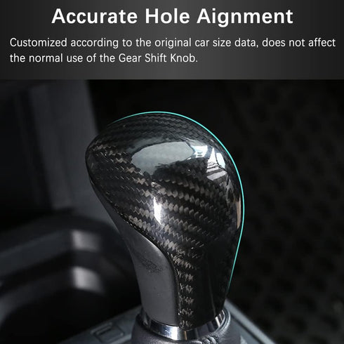 ABS Carbon Fiber Gear Shift Knob Head Cover Trim Interior Moulding Decoration Sticker Accessories Fit for Toyota Highlander 2014-2019...