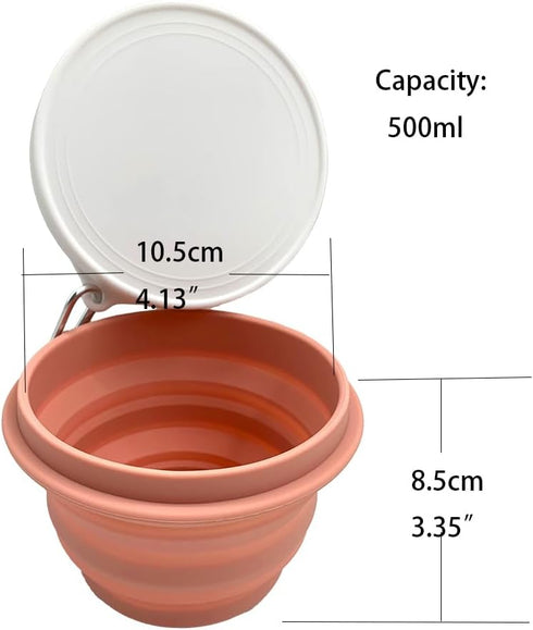 Silicone Collapsible Bowl with Lids, 18OZ Foldable Salad Lunch Bowl, Collapsible Food Container Storage for Camping Walking Traveling...