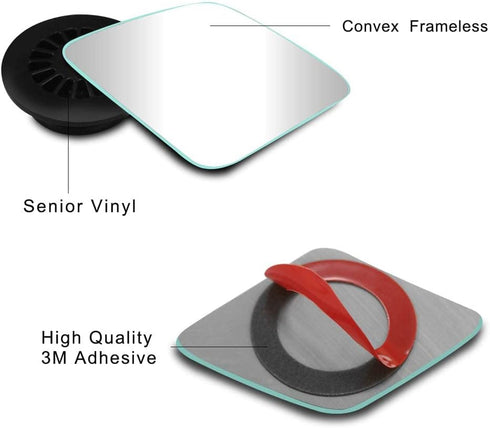 POMFW Blind Spot Mirror, 2 inch Rearview Convex Side Mirrors for Cars SUV Truck Van Stick on 3M Adhesive, Rear View HD Glass Frameless Sway Rotate...
