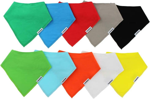10 Pack Baby Bibs Plain Baby Bandana Drool Bibs for Drooling and Teething, Super Absorbent&Soft Bibs for Baby Boys and Girls...