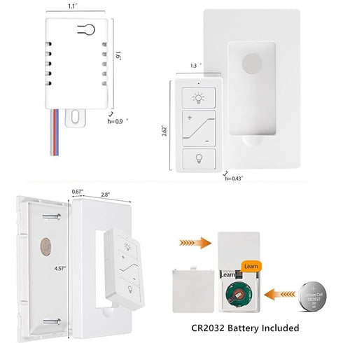 Smart Wireless Light Switch, Dimmer Switch & Receiver Kit No Wiring Wireless Remote Control Switch,Remote & Voice Control,Bluetooth Work with Amaz...