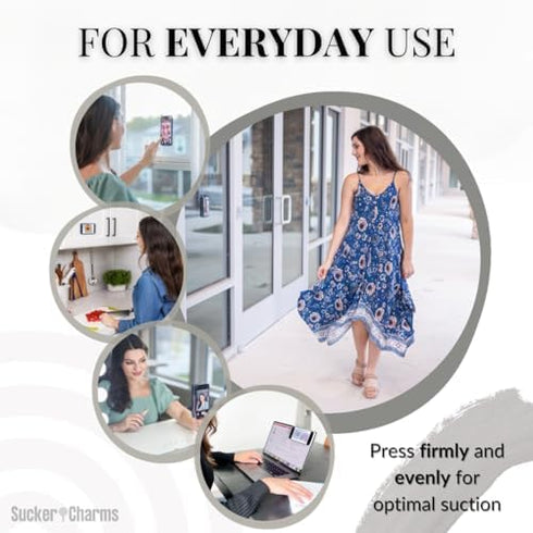 Removable and Reusable Adhesive, Silicone Suction Phone Case Mount, iPhone and Android Phone Accessory, Hands-Free Mirror Phone Holder, TikTok Vid...