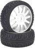 2Pcs Wheel Rim, Racing Car Rubber Wheel Hub Tires for 1/8 On-Road Racing RC (White)...