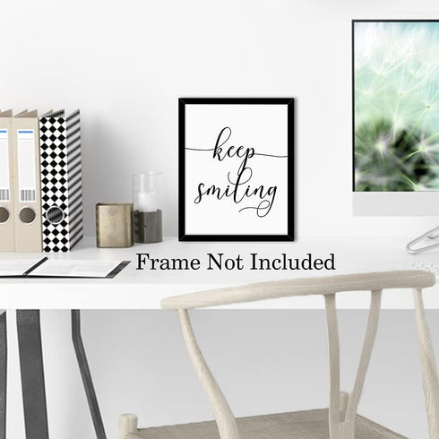 HPNIUB Unframed Inspirational Quote Art Painting,Work Hard,Be Kind,Stay Humble,Keep Smiling Art Print Set of 4 (8”X10” Motivational Phrases Wall A...