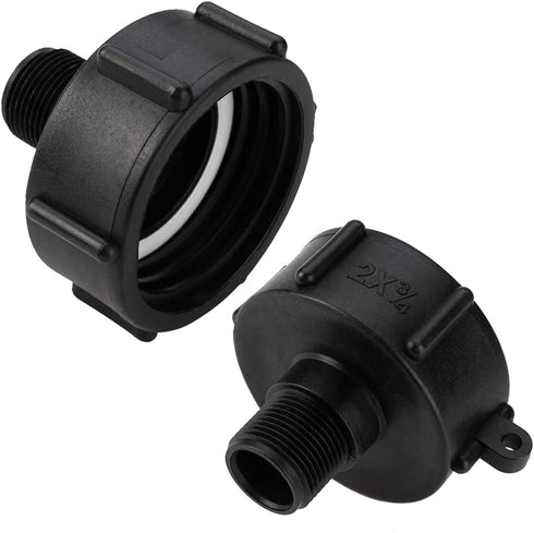 275 330 Gn IBC Tote Fittings Food Grade Water Tote Hose Adapter IBC Tote Tank Connector Tote Valve Fitting Drain Adapter 2" Coarse Thread X 3/4" M...