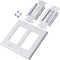 2 Gang Brush Wall Plate White Double Gang 2 outlet Cable Management for TV Cables Coax, HDMI, Ethernet Cables, Speaker Wires, low voltage Universa...